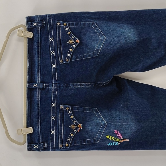 Giddy Up Glamour Native American headdress bootcut jeans 14 stretch embroidery - Picture 7 of 8